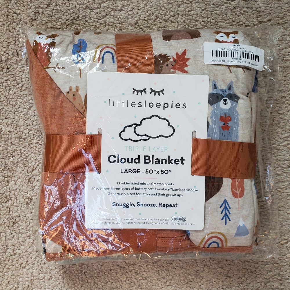 Little Sleepies Woodland Friends Cloud Blanket